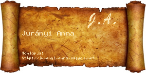Jurányi Anna névjegykártya
